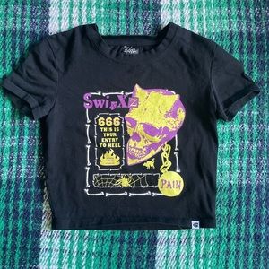 Swixxs Black Punk Crop Top